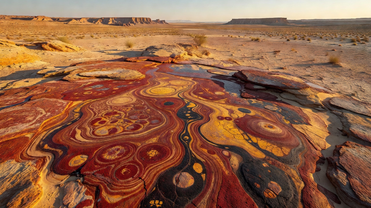 Iron Mineral Formation Patterns Linked to Ancient Aquifer Systems in Remote Arid Basins